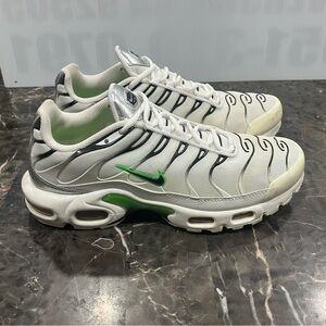Nike Air Max Plus White with Green and Black Accents
